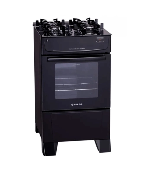 Fogao Atlas 4Q Monaco Top Glass Preto
